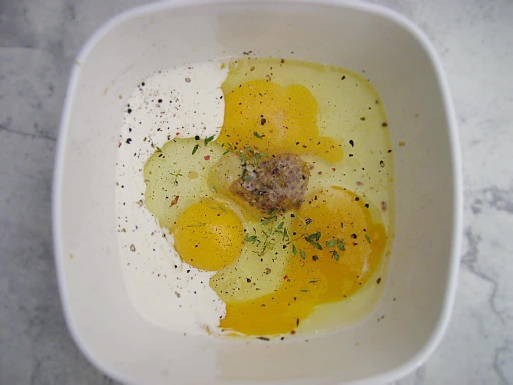 Mustard and cream play together in an inventive egg dish.