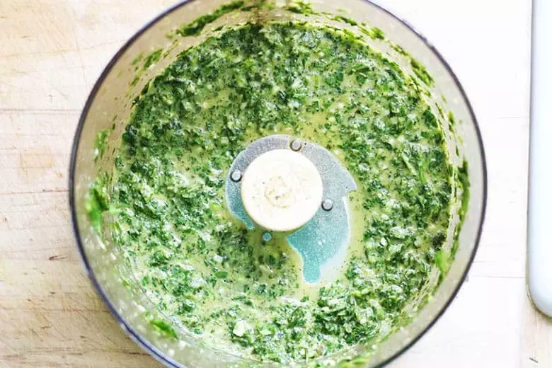 blended fresh ingredients in a food processor.