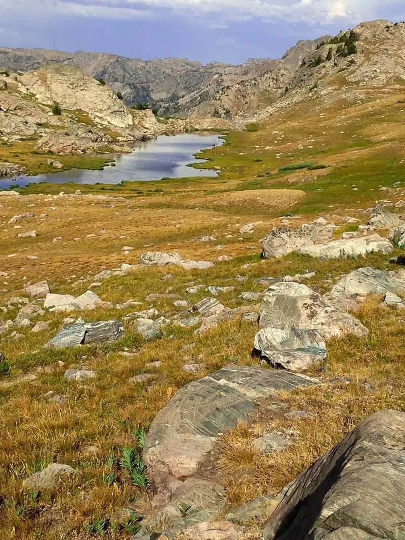 High altitude lake in The Wind River Range Wyoming