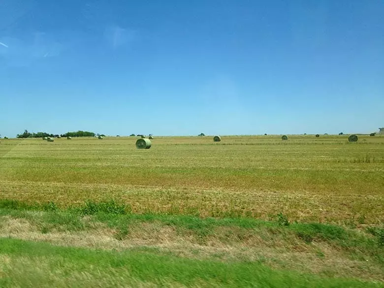A hay field in Kansas.