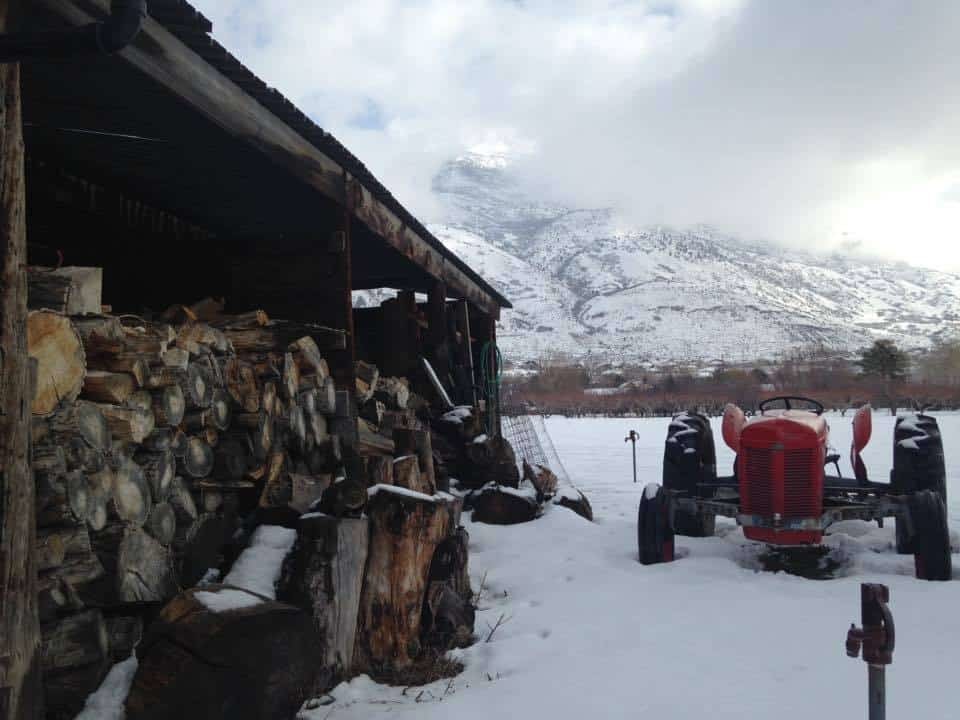Tractor on The Farm in Winter