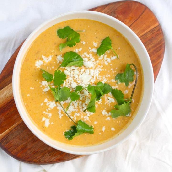 Roasted Vegetable Soup With Tahini & Za'atar | A Mediterranean Inspired Soup