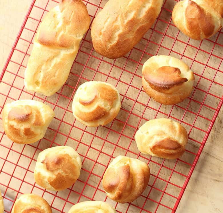 Step-by-step instructions and photos for Pate-a-Choux pastry and profiteroles. This French pastry is NOT hard to do! A great beginner pastry for home cooks! Bon Appetit!! | FusionCraftiness.com