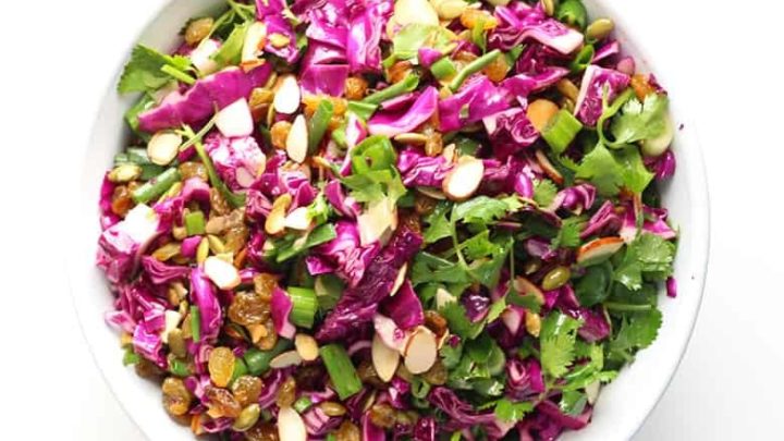 Citrus Summer Slaw With Toasted Almonds & Raisins