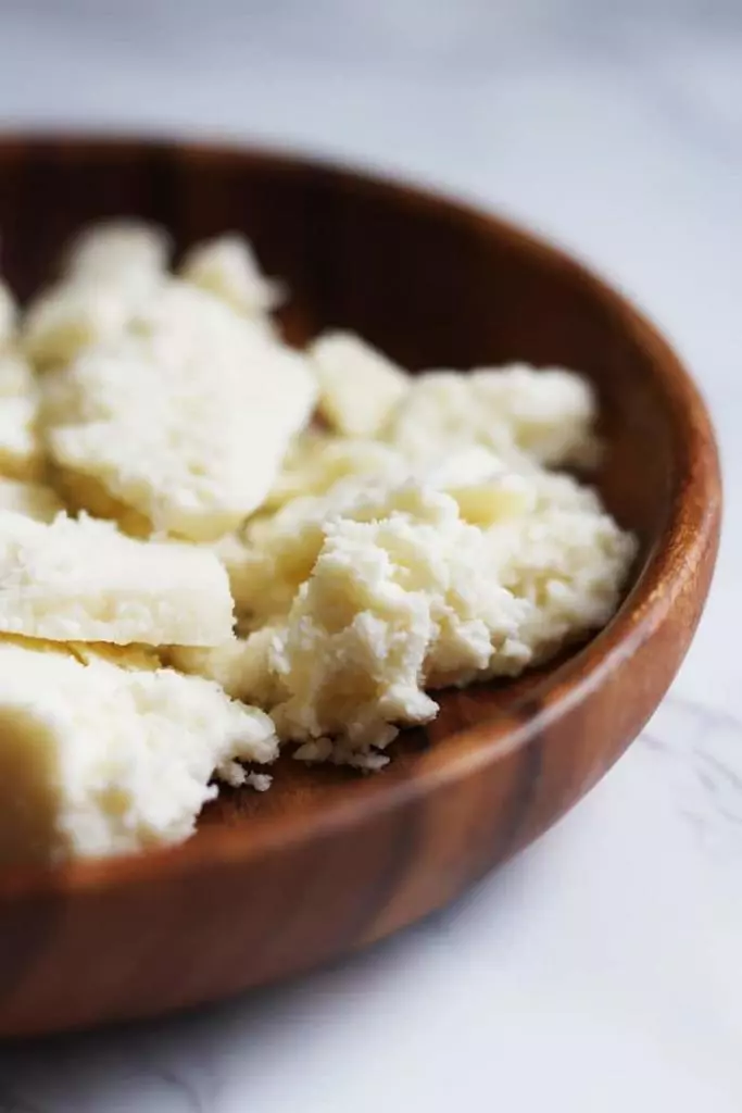 Cotija cheese in a bowl.