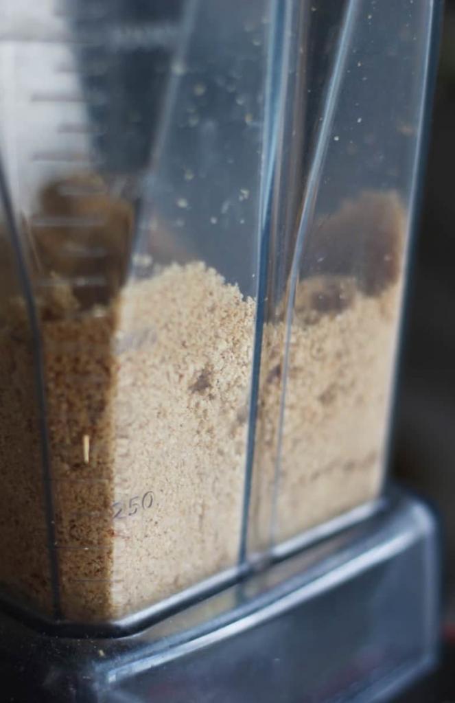 Sesame seeds in a blender.
