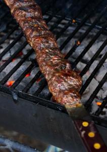 Cooked Persian Kebab on a Skewer.
