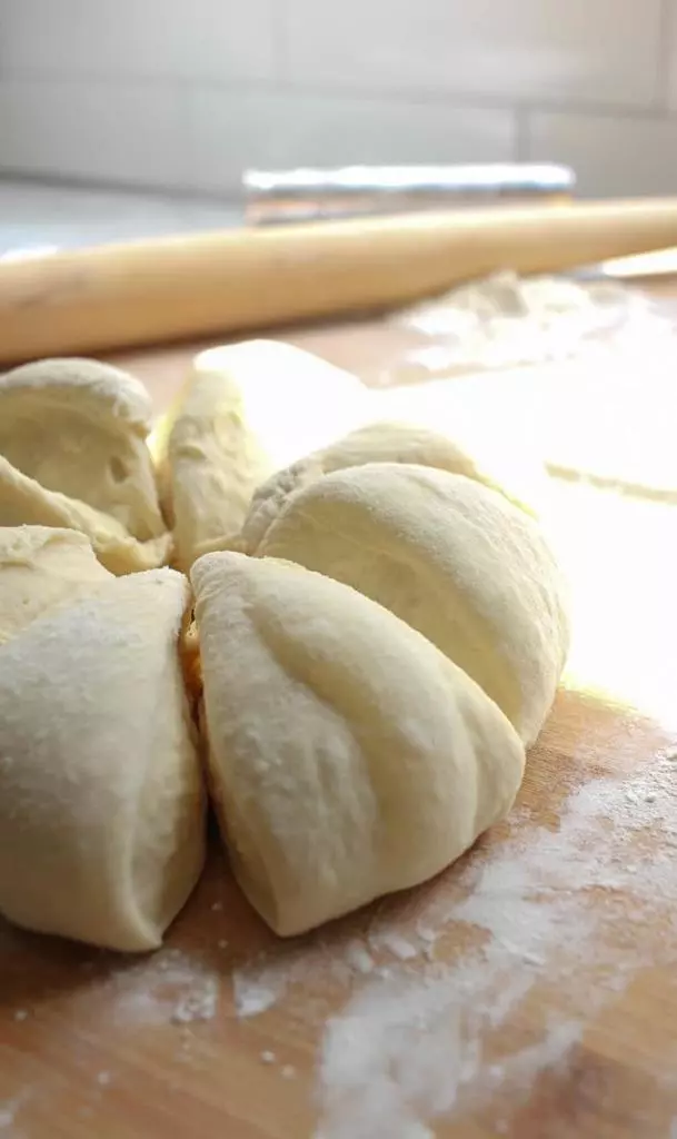 Naan dough, ready to be rolled.