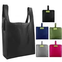 Reusable Bags Set of 5, Grocery Tote Foldable into Attached Pouch, Ripstop Polyester Reusable Shopping Bags, Washable, Durable and Lightweight (Black,Navy,Pink,Moss,gray)