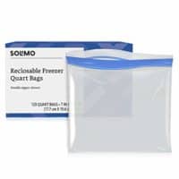 Amazon Brand - Solimo Freezer Quart Bags, 120 Count