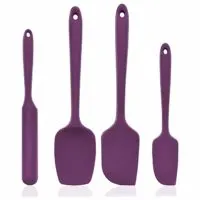 U-Taste 600ºF High Heat-Resistant Premium Silicone Spatula Set, BPA-Free One Piece Seamless Design, Non-Stick Rubber with 18/8 Stainless Steel Core, Cooking/Baking Utensil Set of 4(Purple)