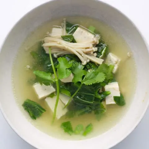 A bowl of Chines Vegetable Soup.