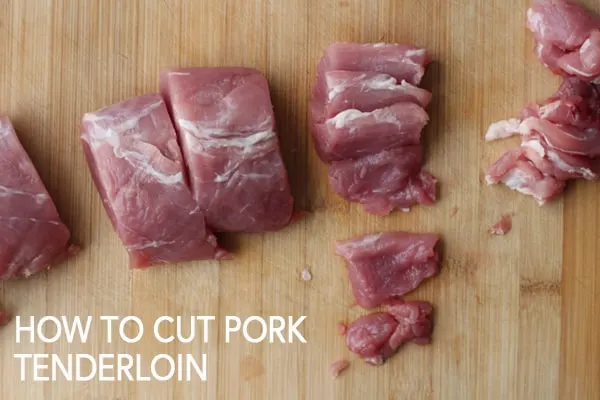 How to cut pork tenderloin for stir fry.