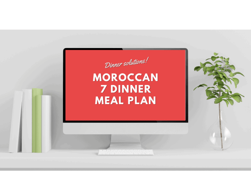 Moroccan 7 Dinner Meal Plan.  Bold new flavors, recipes that are easy enough for new cooks.