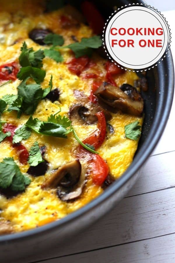 An omelet in a pan.