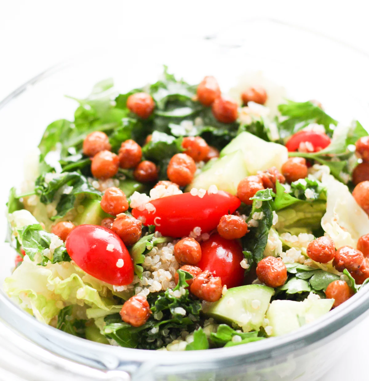 A bowl of Caesar salad.